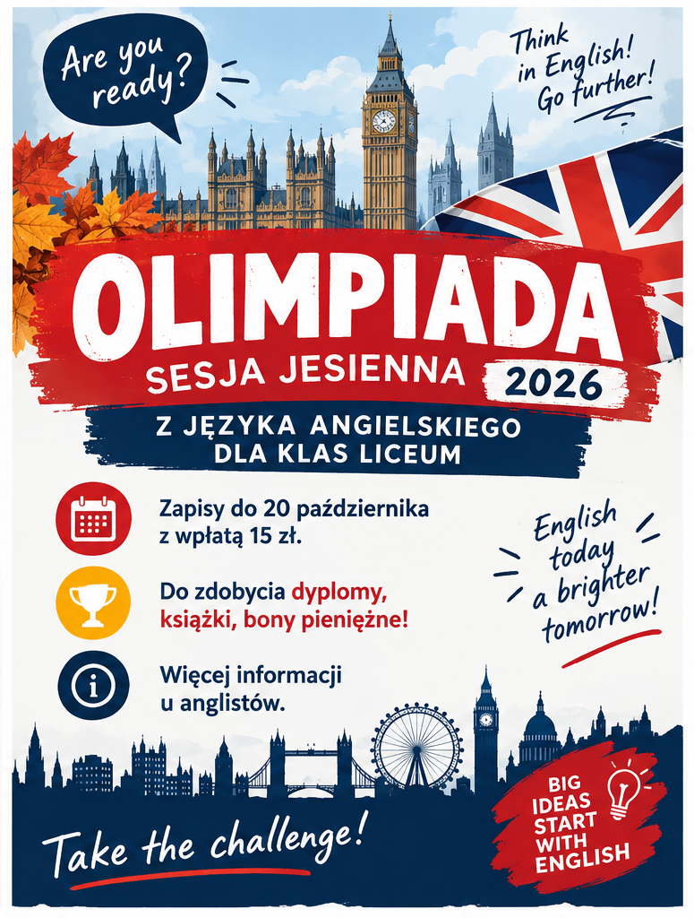 Olimpiada z języka angielskiego dla klas liceum - zapisy!