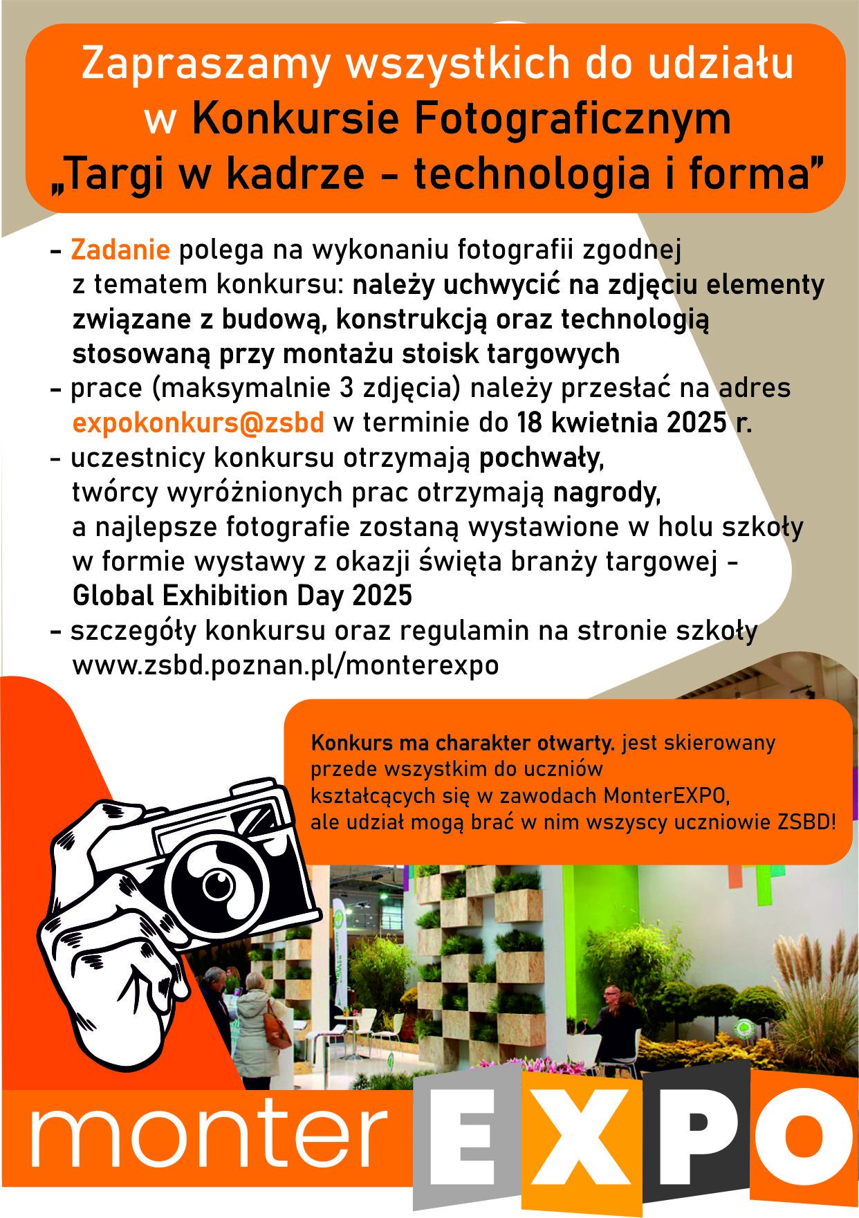 Konkursy kreatywne o tematyce expo: "Targi w kadrze - technologia i forma"